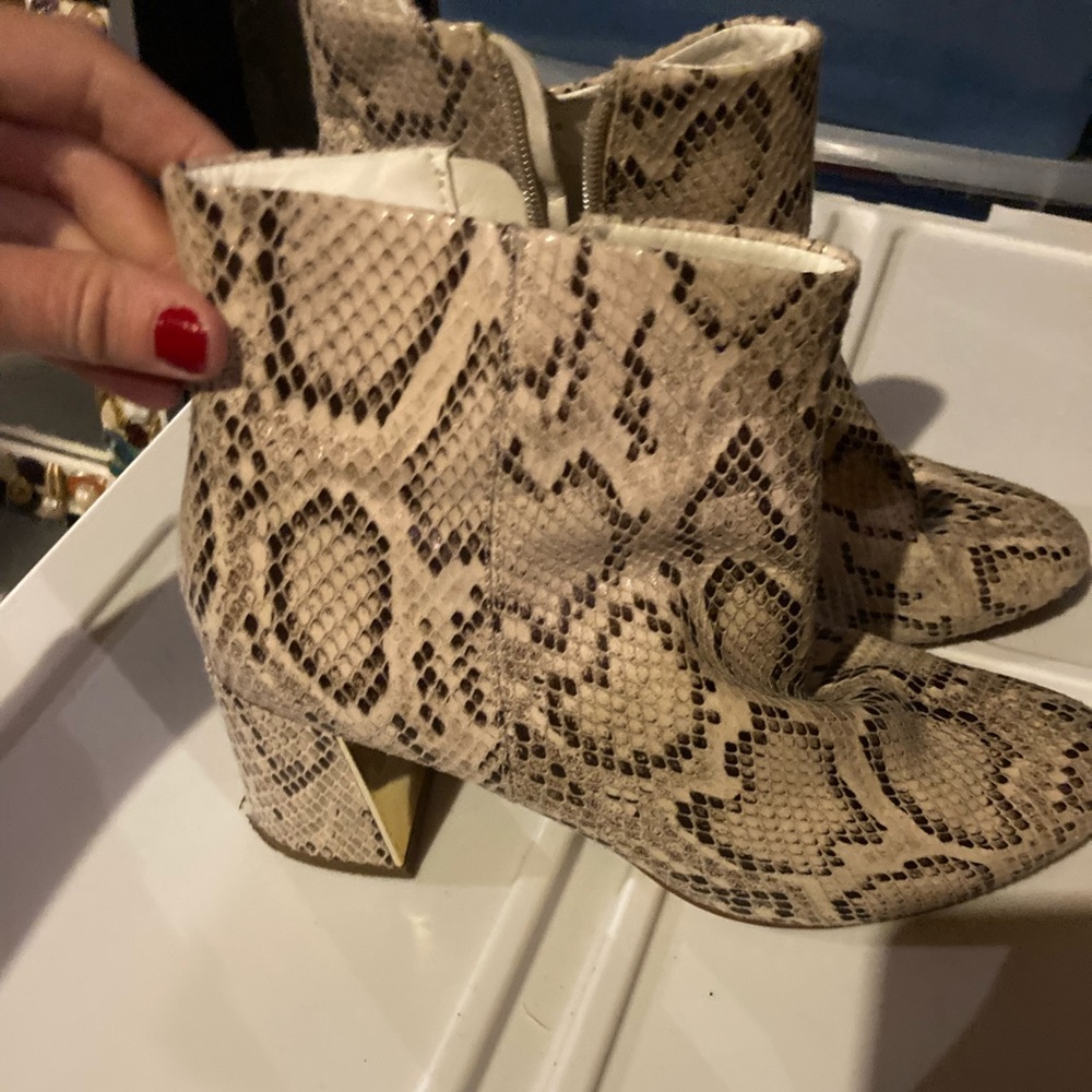 Adorable And Comfortable Python Skin Booties Worn… - image 1